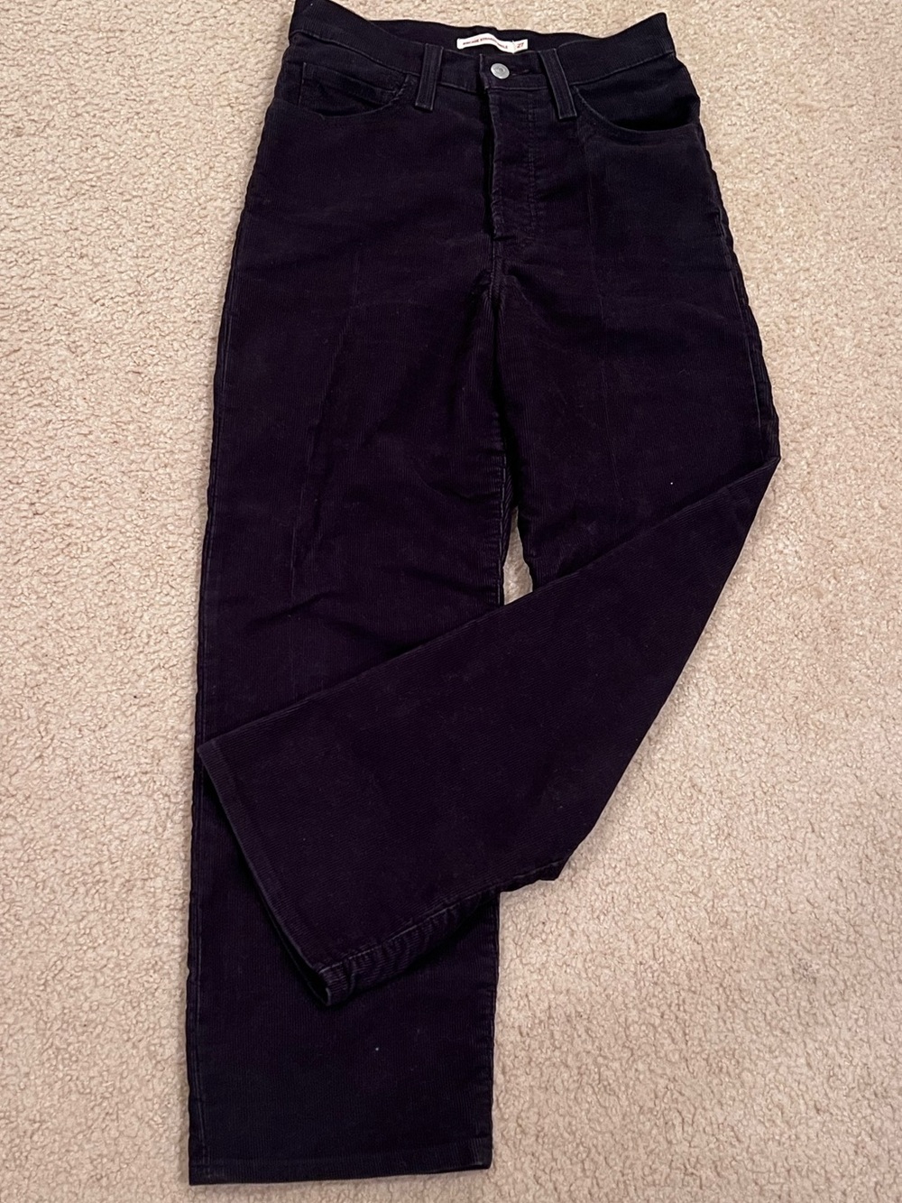 Levi's Women's Ribcage Straight Ankle Black Corduroy Indie/Dark Academia Jean - Picture 3 of 8